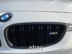 BMW F80 M3 F82 F83 M4 Genuine Carbon Fiber Front Bumper Kidney Grills Black Trim