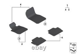 BMW Genuine Floor Mats Set Velours Anthracite Fits F36 F36 LCI 51477360791