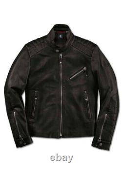 BMW Genuine Mens Outdoor Long Sleeve Full Zip Leather Jacket Top 80142463158
