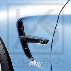 BMW M4 Carbon Fibre Side Fender Vent Grille Trims (F82/F83) With Badge/Emblem