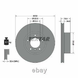 For BMW 3 Series E91 325i Genuine OE Textar Front Vented Coated Brake Discs