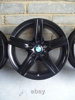 Genuine 17 BMW 379 1 Series F20 F21 2 3 Series Black Alloy Wheels & New Tyres