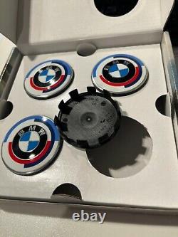 Genuine BMW Heritage Wheel Centre Hub Cap Badge Emblem Set 50 Years of M 5A57484