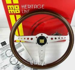 Genuine Momo Heritage California Mahogany wood rim 360mm steering wheel. NOS 7C