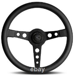 Genuine Momo Prototipo Black Edition 350mm, premium leather steering wheel. NEW