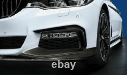 New Genuine BMW 5 Series G30 G31 Carbon Fibre Lower Bumper Splitters Covers L+R