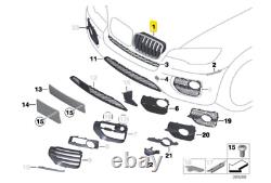 New Genuine BMW X6 E71 Front Grill N/S Left Side TITAN-Line 7307599 OEM 13-13