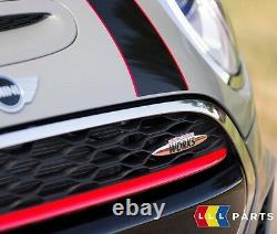 New Genuine Mini F55 F56 F57 Jcw Hood Bonnet Stripe Black With Red Pinstripe