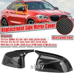 Real Carbon Fiber M Wing Mirror Covers Caps for BMW X3 G01 X4 G02 X5 G05 2018+